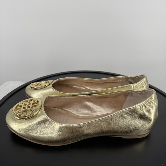 Audrey‎ Brooke Kristin-AB Leather Gold Ballet Flats Women's Size 7 EUC - Picture 4 of 8